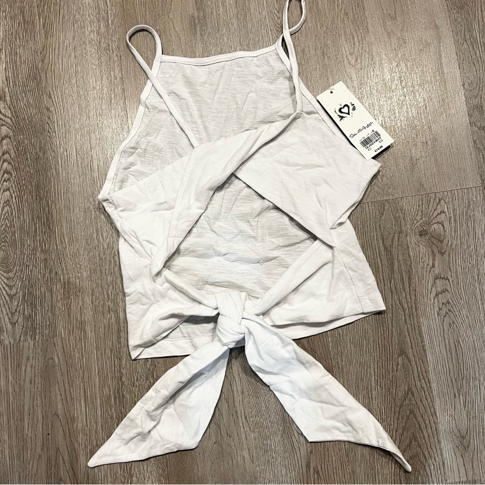 Miss Selfridge White Cami Tie Back Tank Top